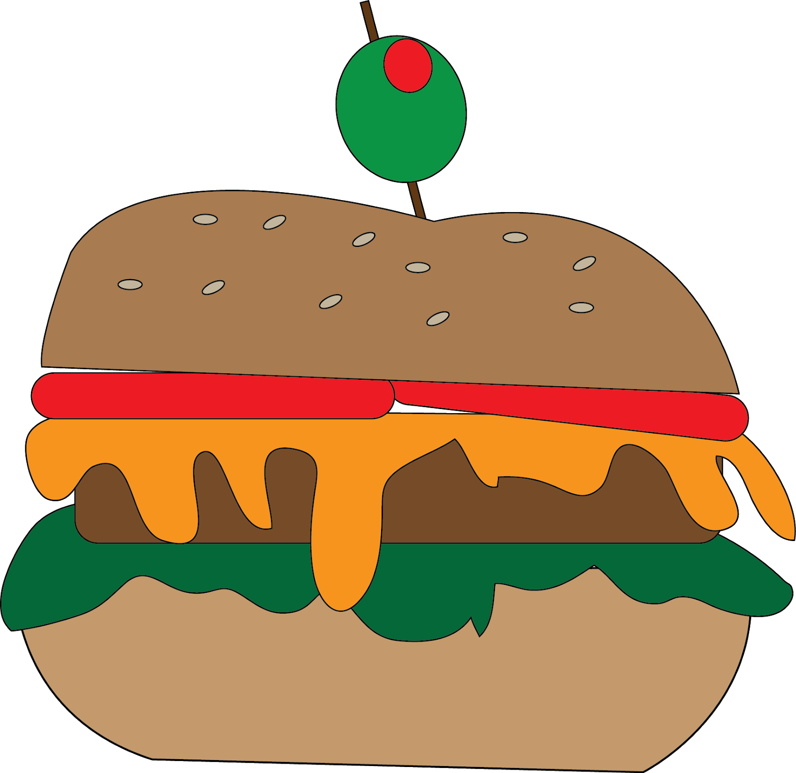 Ummmm Cheeseburger - Fast Food Clipart (1600x1553), Png Download