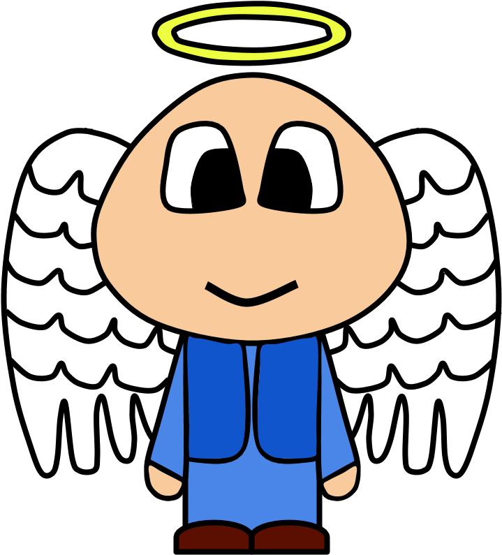 Angel, Halo, Wings, Big Eyes, Cartoon Person Clipart (816x1056), Png Download