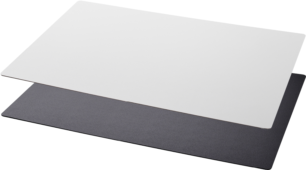 Two Rectangular Desk Pads, One White And One Black - Construction Paper Clipart (1060x677), Png Download