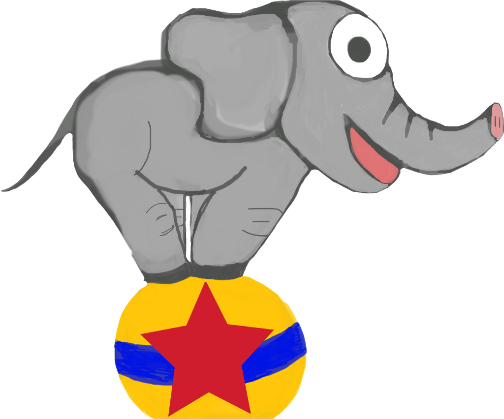 Circus Sticker Elephant Freetoedit - Cartoon Clipart (1024x852), Png Download