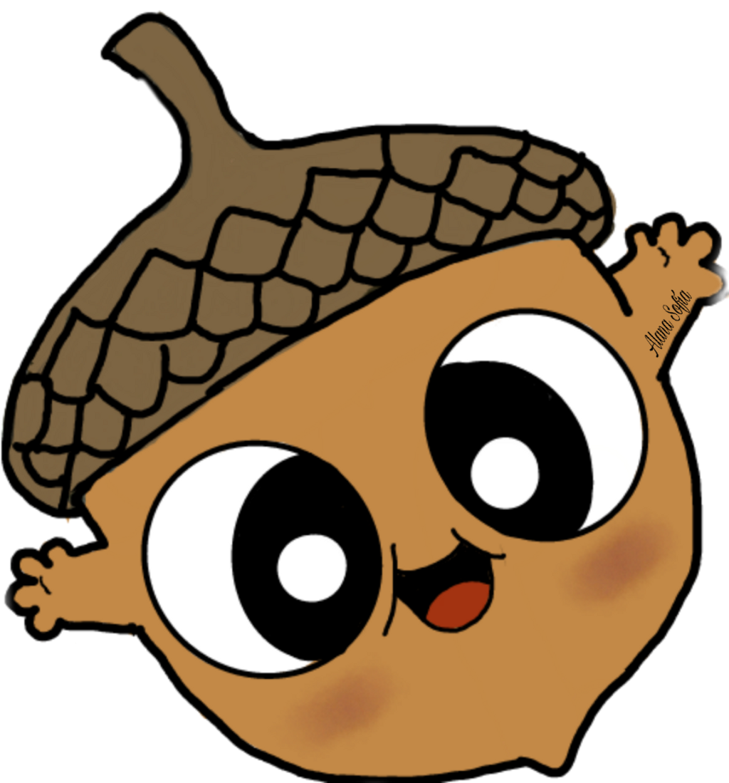Kawaii Acorn Doodle Mydrawing Autumn Clipart (1024x1099), Png Download