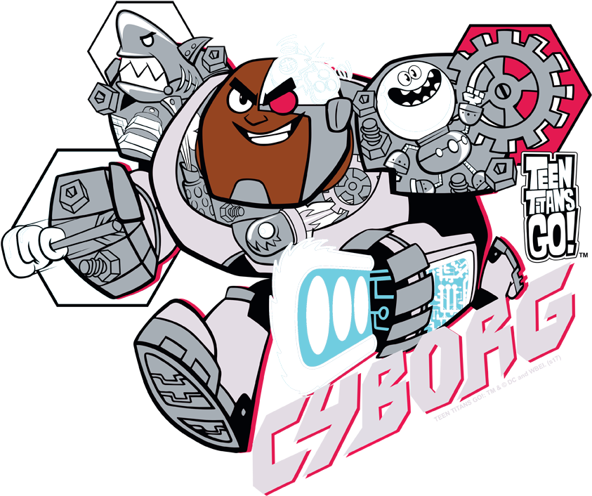Teen Titans Go Cyborg Youth T Shirt - Teen Titans Go Cyborg Shirt Clipart (850x796), Png Download