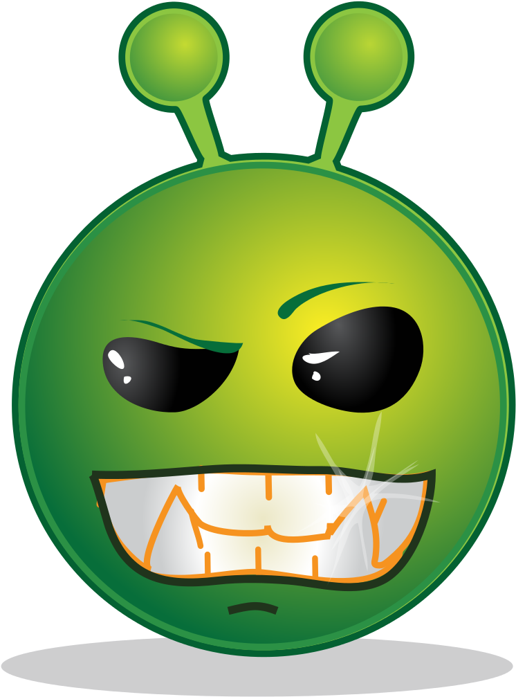 Smiley Green Alien Naah Clipart (763x1024), Png Download