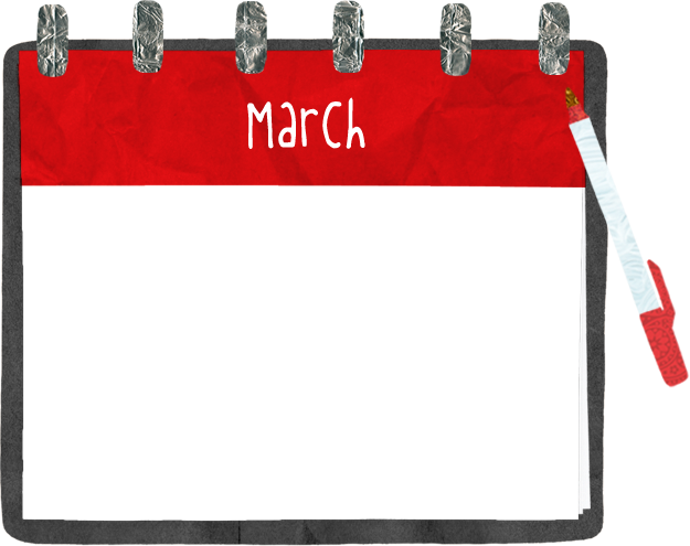 March Calendar Background Image Clipart (625x495), Png Download