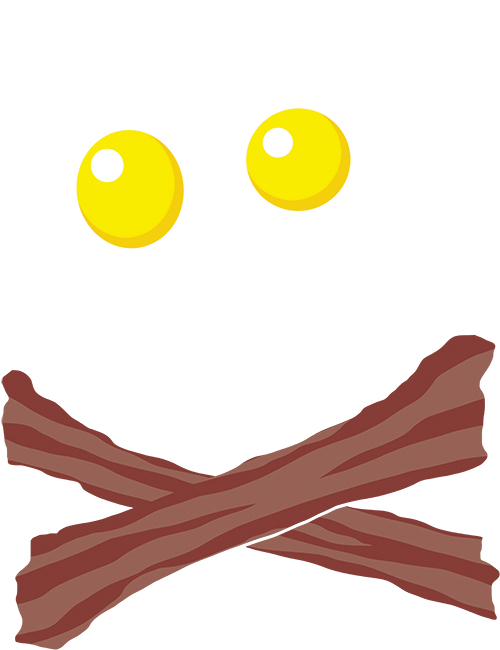 Bacon And Eggs Face - Illustration Clipart (675x675), Png Download