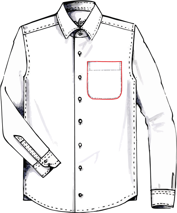 Breast Pocket To Finish - Long-sleeved T-shirt Clipart (680x780), Png Download