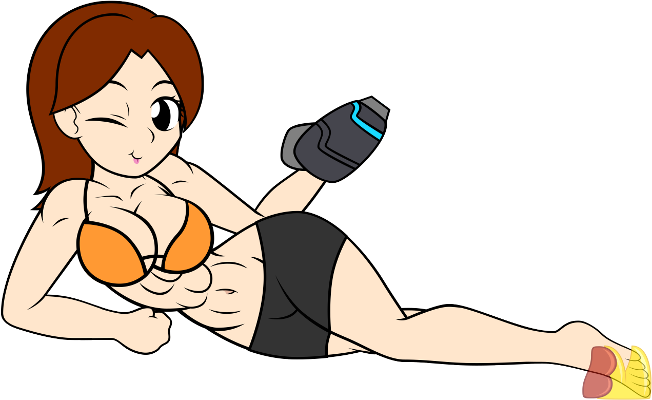 Arm Cartoon Leg Muscle Elbow Weights Crunch - Naked Girls Mii Gunner Clipart (1280x788), Png Download