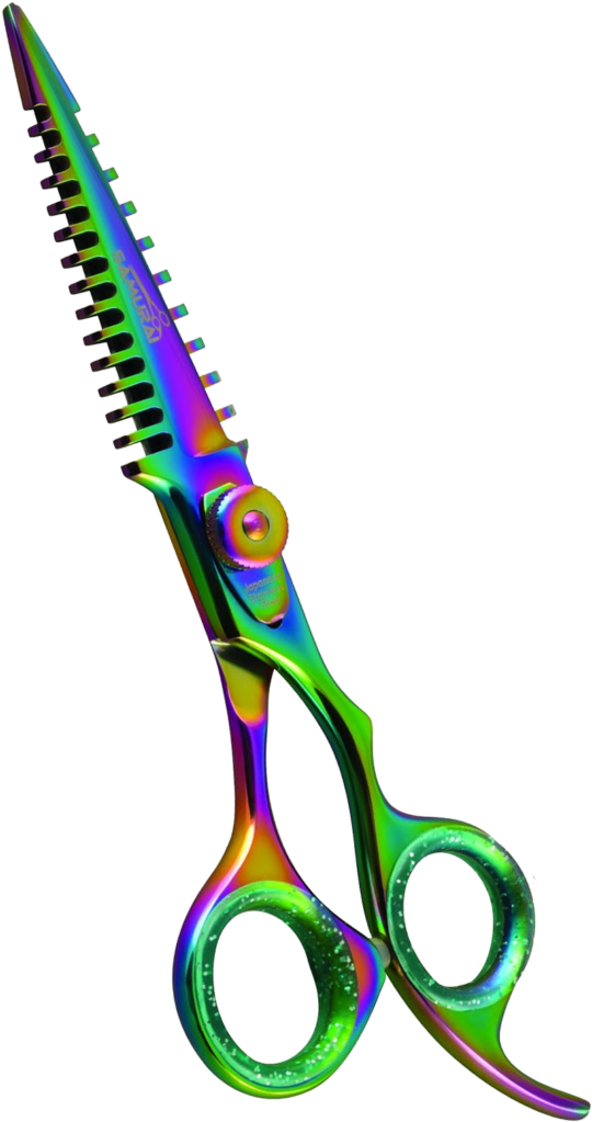 Professional Samurai Blending Shear In Rainbow Titanium - Weapon Clipart (600x1085), Png Download