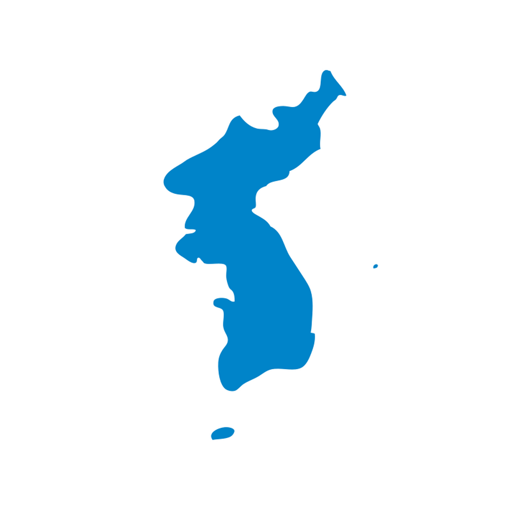 Kororen Japan - North Korea And South Korea Flag Combined Clipart (1000x1000), Png Download