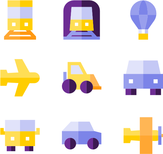 Transportation Set Clipart (600x564), Png Download