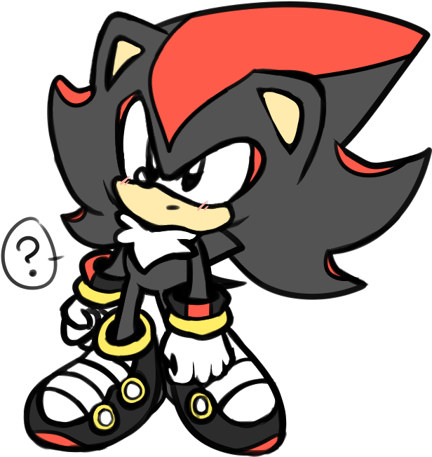 Confused Classic Shadow For Your Blog Sonic The Hedgehog - Cartoon Clipart (630x715), Png Download