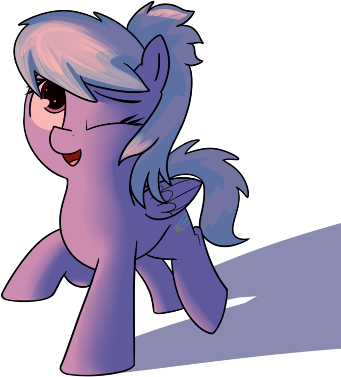 Neuro, Cloudchaser, One Eye Closed, Pegasus, Pony, - Cartoon Clipart (881x1024), Png Download