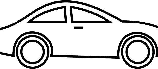 Line Car Cliparts - Cartoon Car Black And White - Png Download (640x480), Png Download