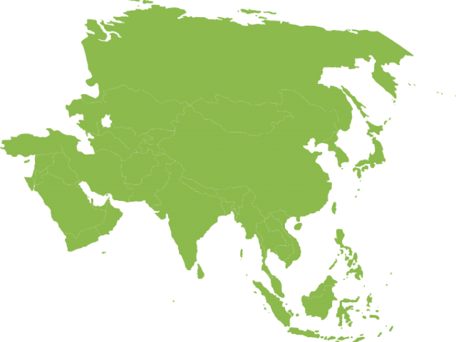 Continent Clipart Transparent - Asia Map - Png Download (640x480), Png Download