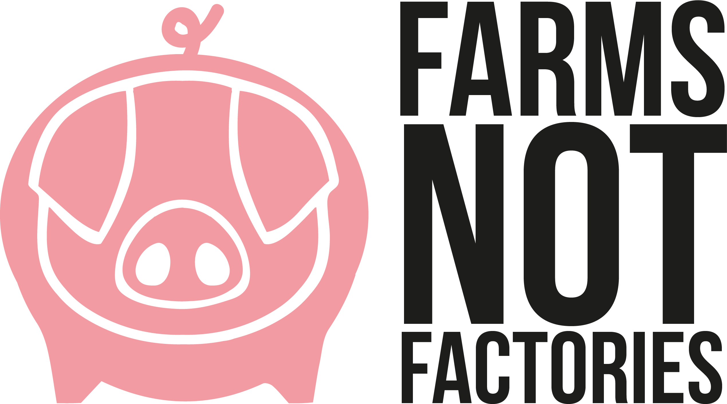 Logo - Farms Not Factories Logo Clipart (2539x1411), Png Download