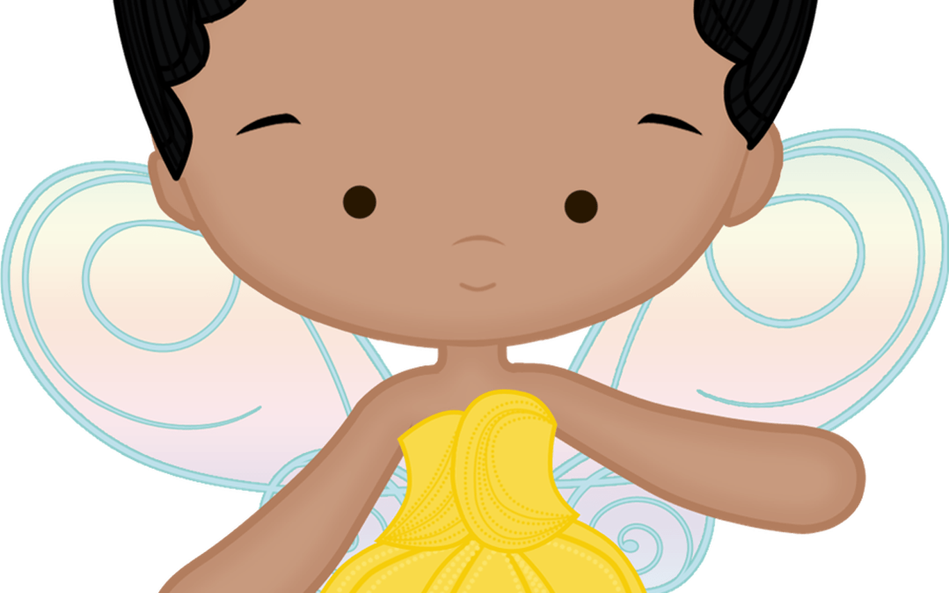 Princesas E Prncipes Playing Fairy Yellow Open Eyes - Desenho Fada Scrap Clipart (1368x855), Png Download