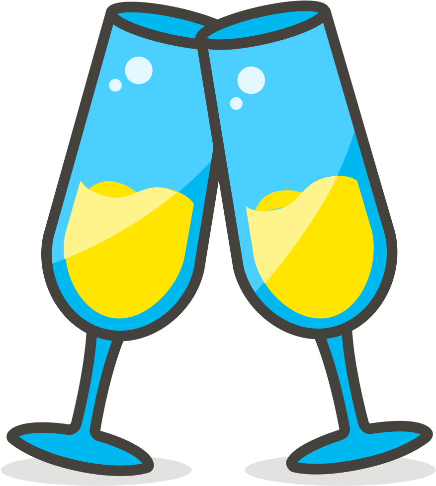 579 Clinking Glasses Verre De Champagne Emoji Clipart Full Size