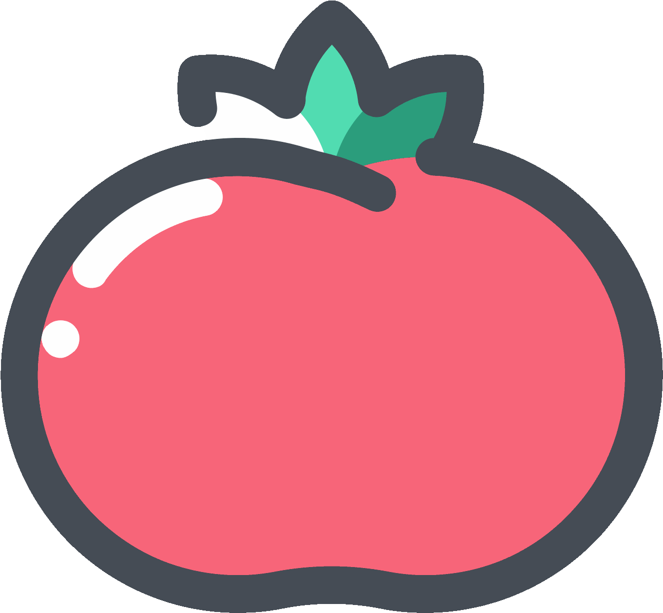 Red Tomato Icon - Tomato Png Clipart (1327x1227), Png Download