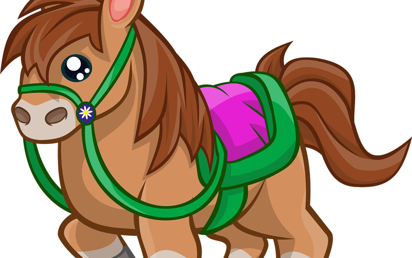 Stallion Mare And Foal Clip Art Unlimited Clipart Design - Cute Horse Clipart - Png Download (1368x855), Png Download