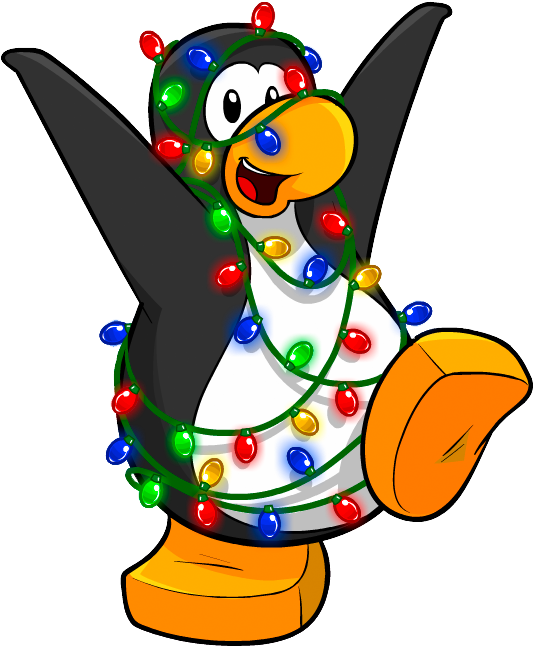 Christmas Penguin Png - Christmas Club Penguin Png Clipart (569x682), Png Download