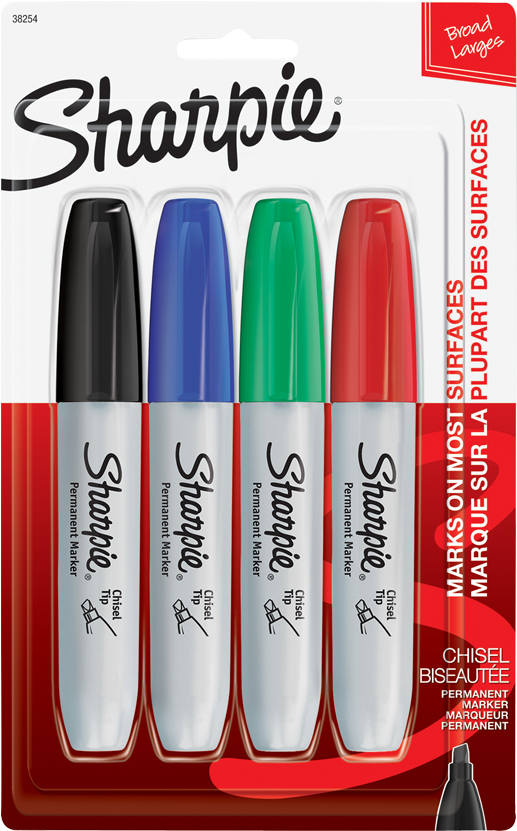 Sharpie® Chisel Tip Permanent Markers Assorted Colours - Sharpie Clipart (850x850), Png Download
