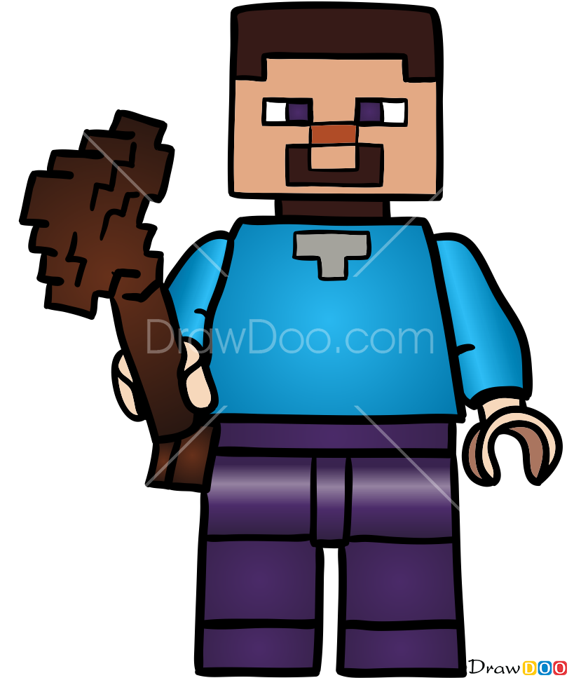 Draw Lego Minecraft Clipart (828x997), Png Download