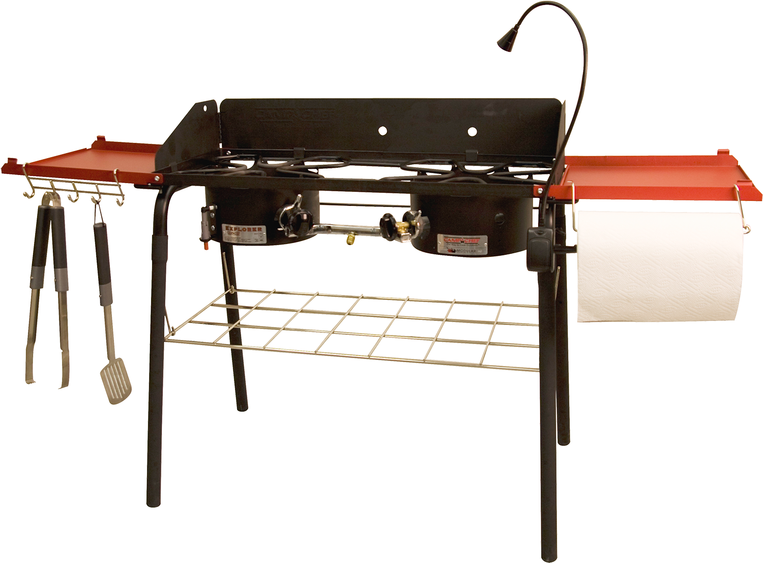 Camping Led Light With Stove Attachment, Camping Led, - Barbecue Grill Clipart (2048x1365), Png Download