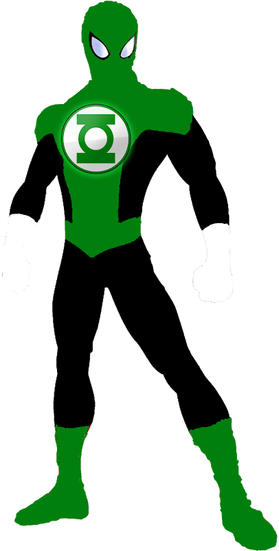 This Is Green Lantern Spiderman's Info Appearance - Green Lantern Symbol Clipart (406x800), Png Download