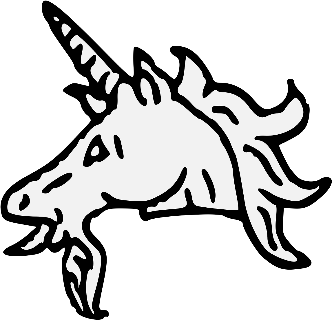 Unicorn's Head Couped Close - Illustration Clipart (1181x1124), Png Download