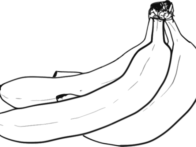 Five Clipart Banana - Black And White Clipart Banana - Png Download (640x480), Png Download