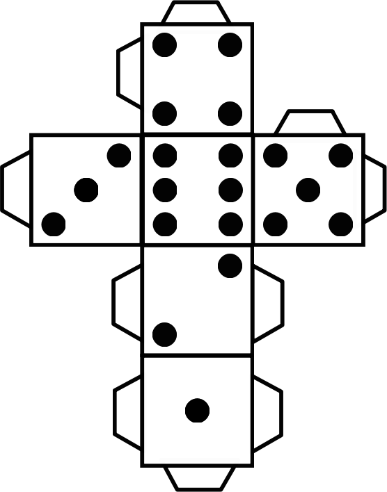 Printable Die Dice By Snifty - Net Of A Dice Clipart (556x708), Png Download