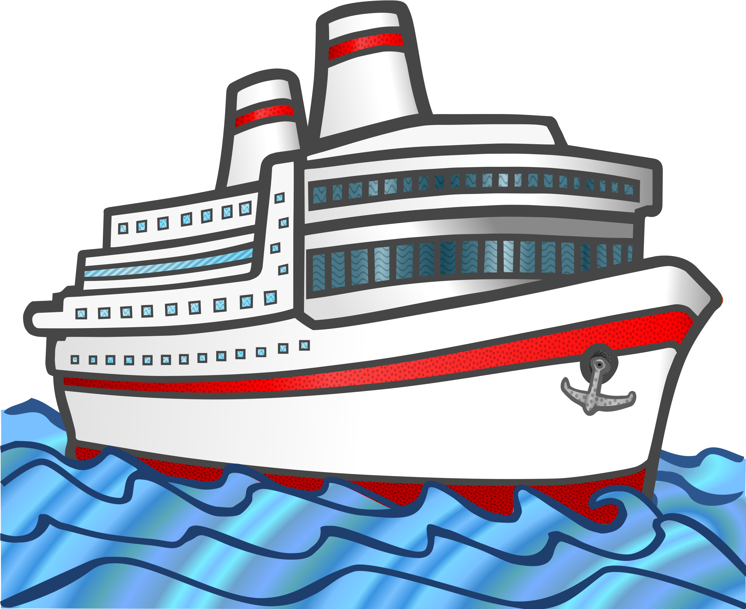 Brilliant Clip Art Cruise Ship - Clipart Of Ship - Png Download (2400x2195), Png Download