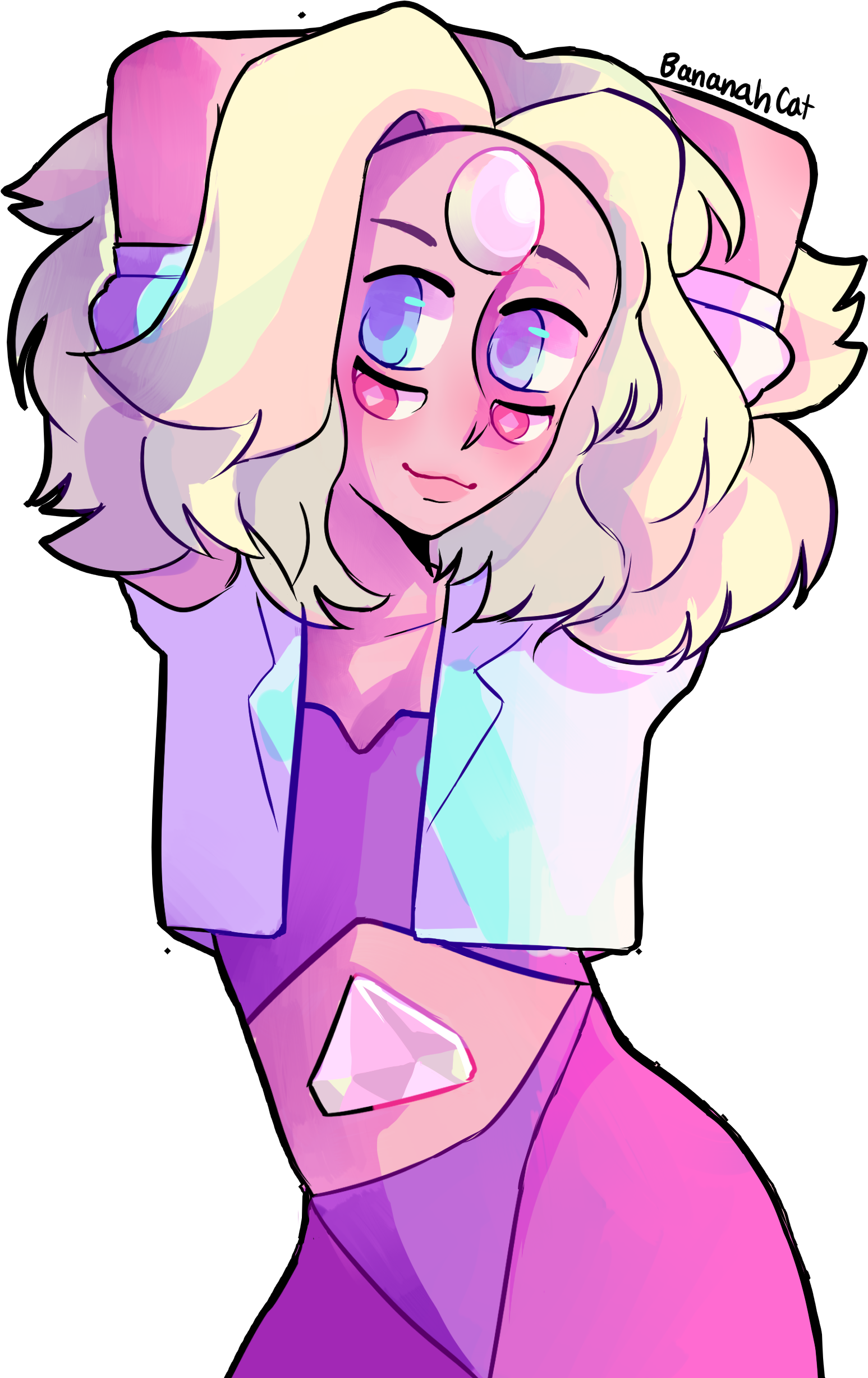 Fanart✮pink Diamond And Pearl Fusion ✮ {my Art} - Cartoon Clipart (2100x2600), Png Download