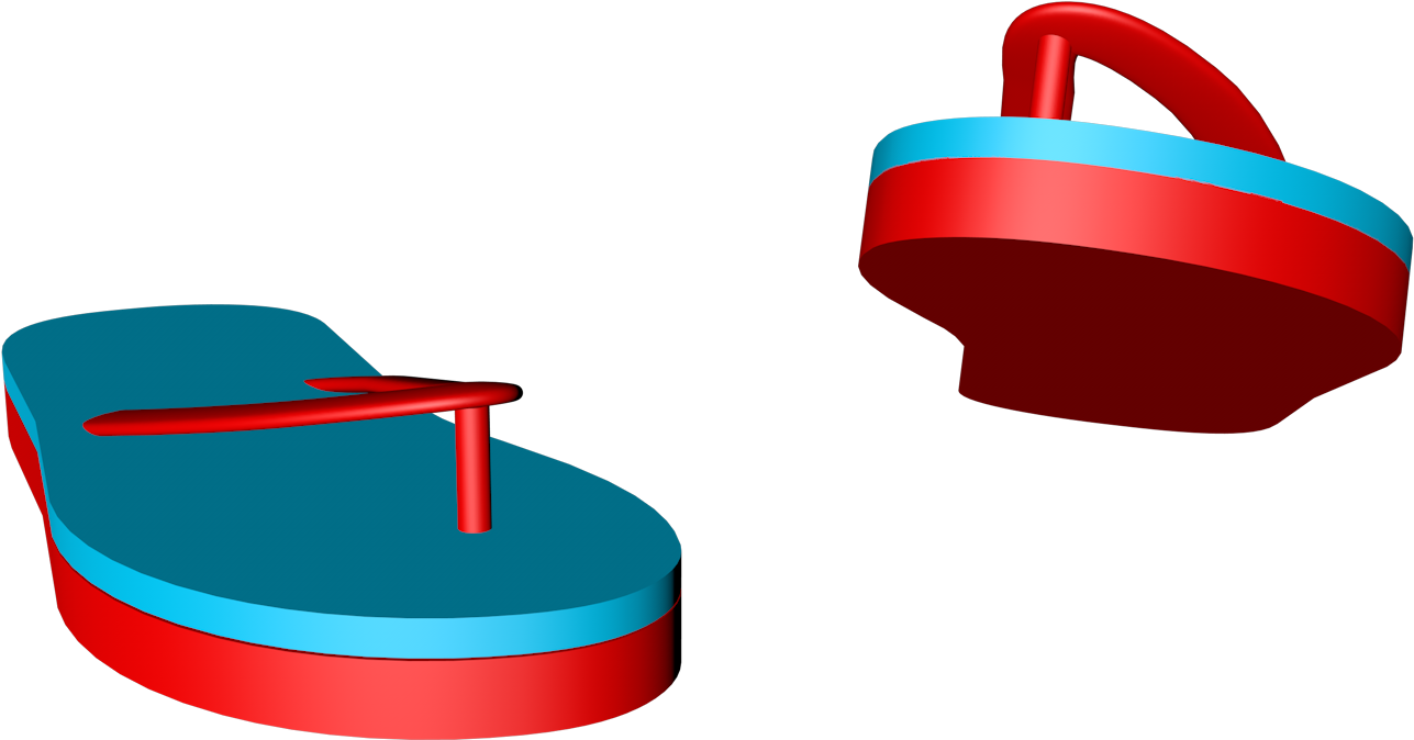 C4d Simples Azul Vermelho Flip Flop Cartaz - Dinghy Clipart (2000x2000), Png Download