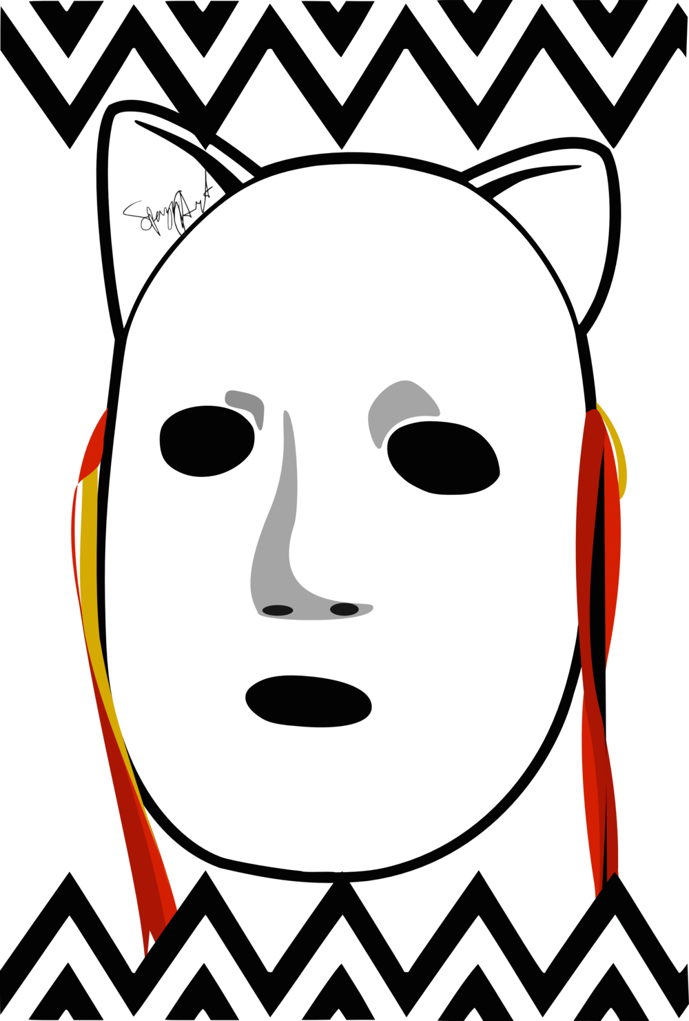 Audrey Mask Tp White Clipart (1000x1481), Png Download