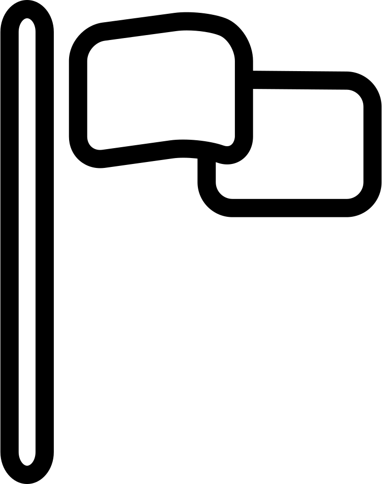 Flag On A Pole Outlined Tool Comments - Bendera Icon Png Clipart (774x980), Png Download