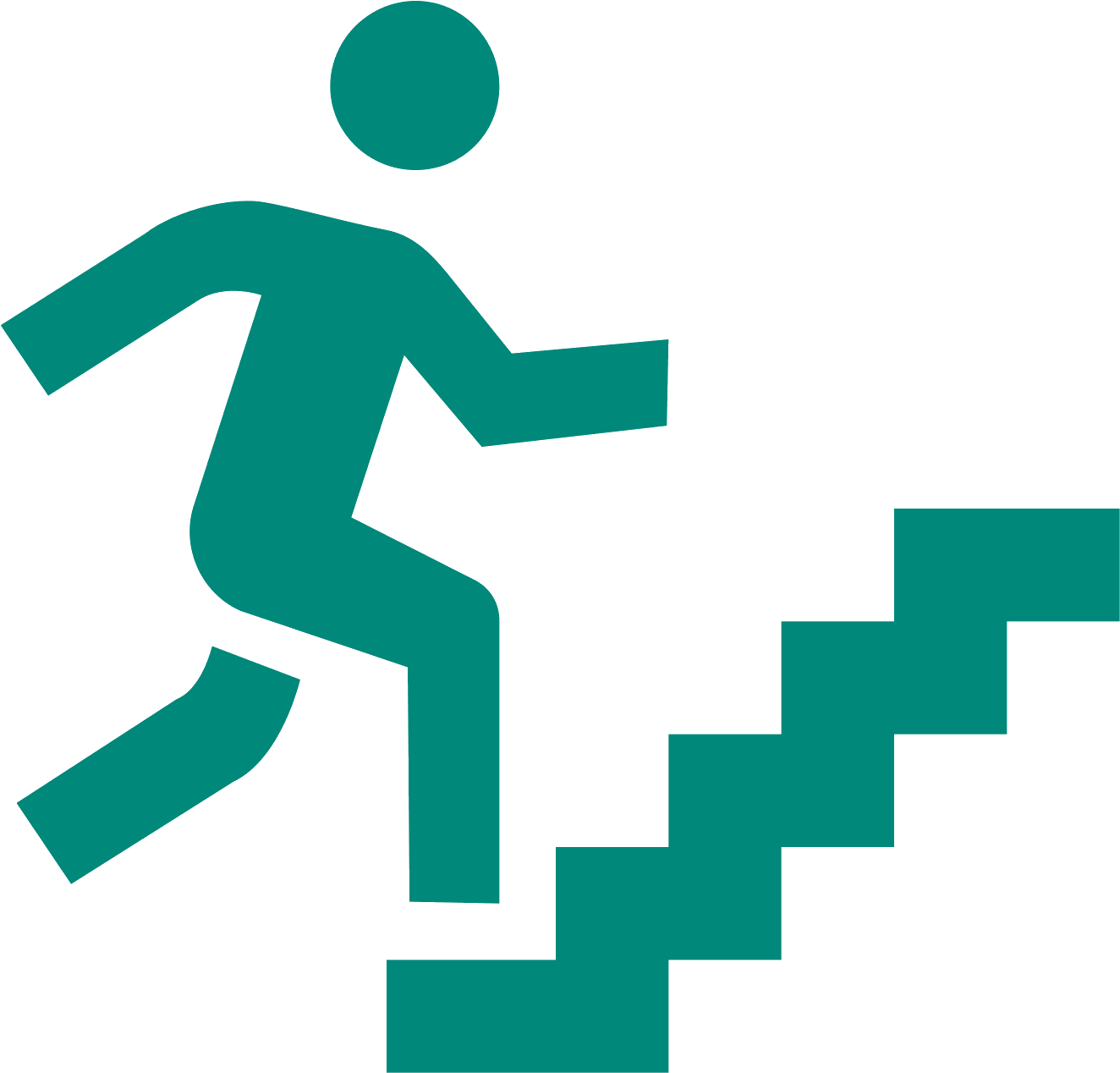 Stairs Computer Icons Climbing - Stairs Clipart Black And White Png Transparent Png (1600x1600), Png Download