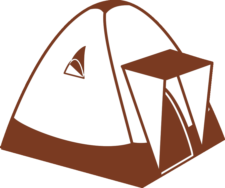 Camps - Tent Black And White Clipart (896x750), Png Download