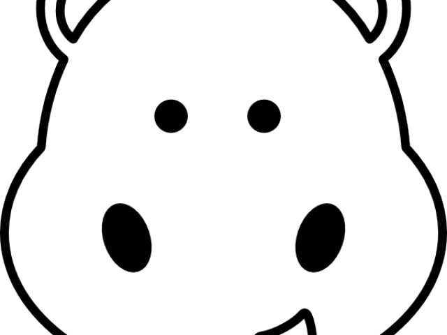 Drawn Face Hippo - Cartoon Hippo Clipart (640x480), Png Download