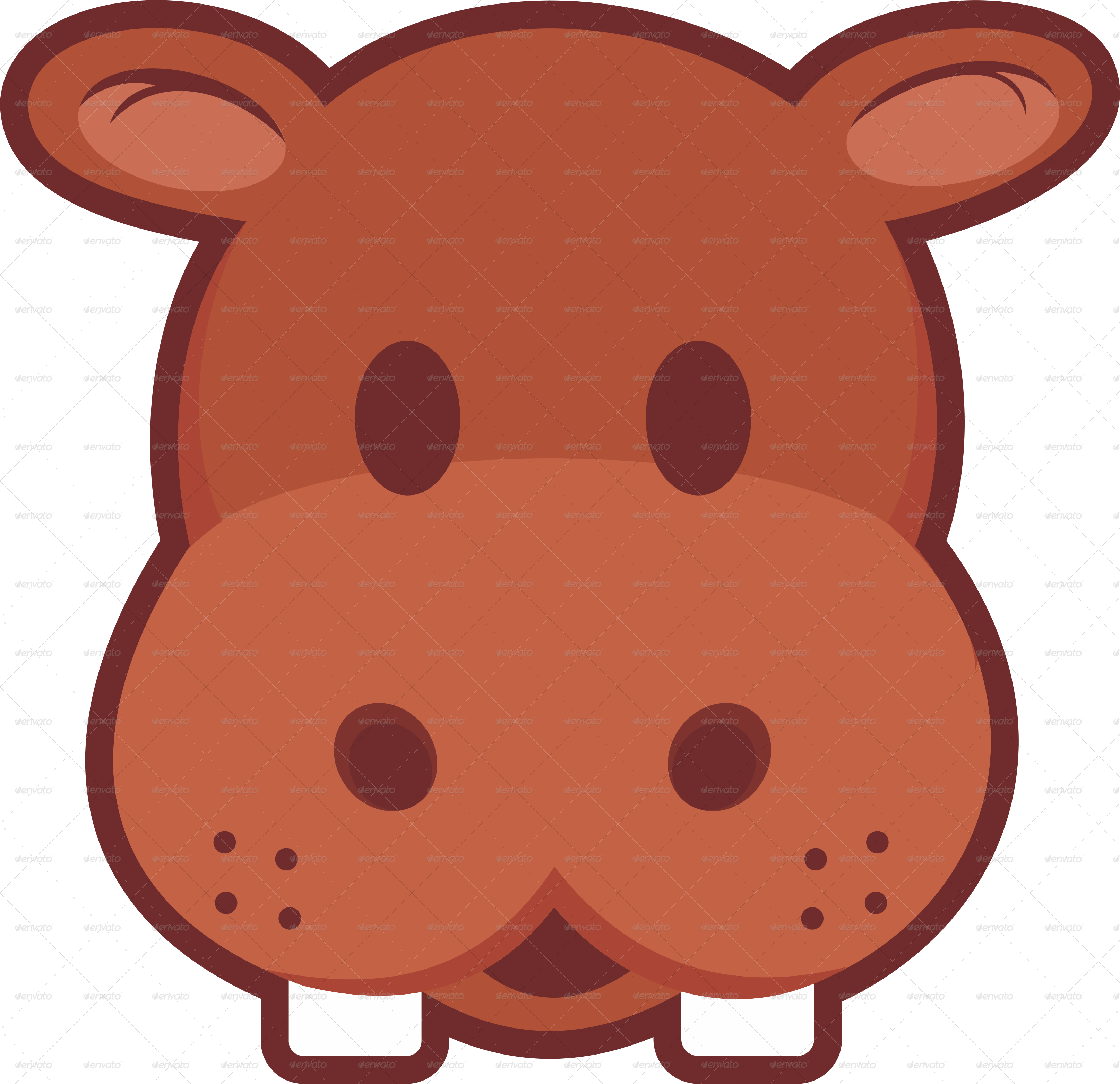 Hipopotamo Infantil Png - Hippo Face Emoji Clipart (3230x3126), Png Download