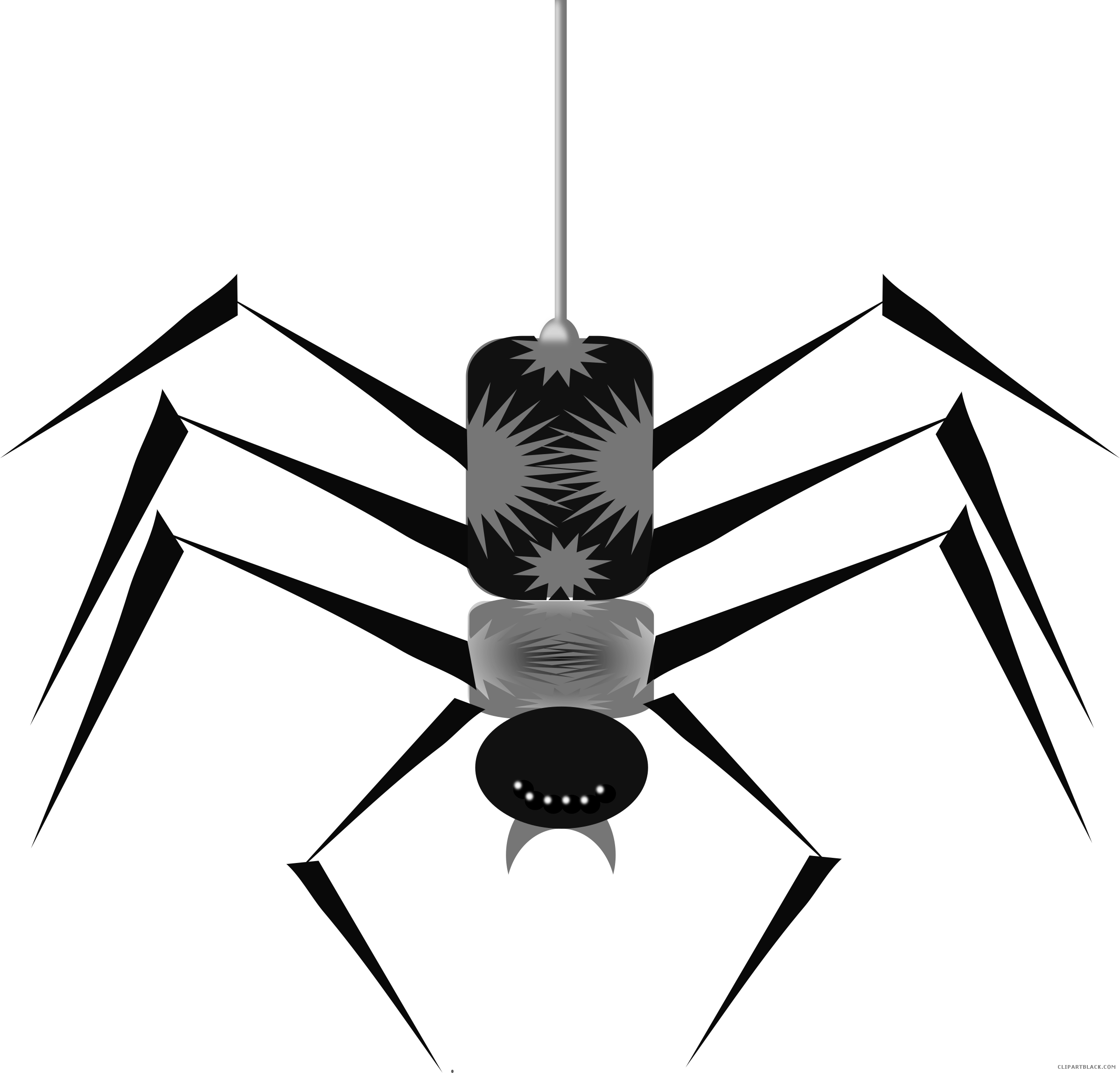 Spider Animal Free Black White Clipart Images Clipartblack - Cartoon Spider Animated - Png Download (2400x2299), Png Download