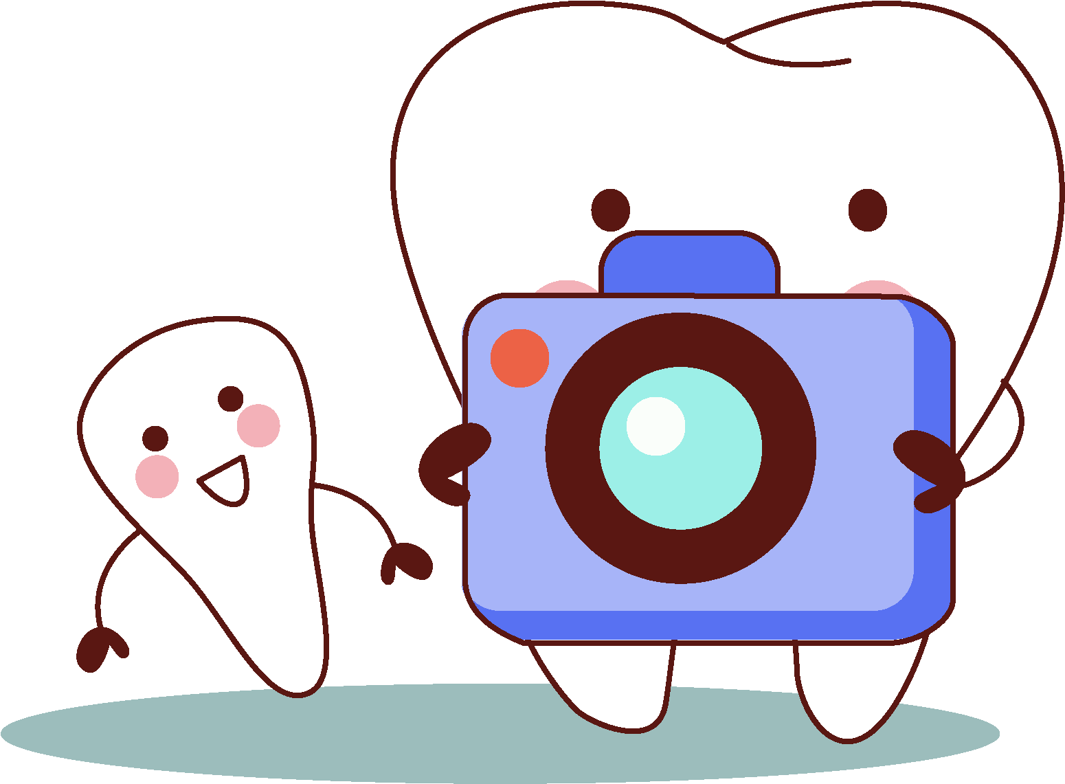 Cartoon Camera Tooth Element Clipart (1550x1141), Png Download