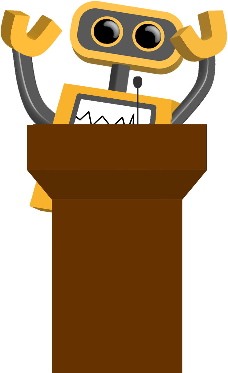 At The Podium - Transparent Background Robot Png Clipart (740x1210), Png Download