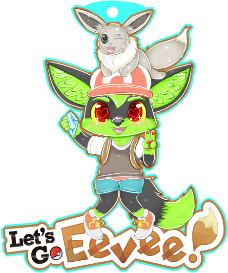 Sonar's Lets Go Eevee Badge - Cartoon Clipart (625x625), Png Download