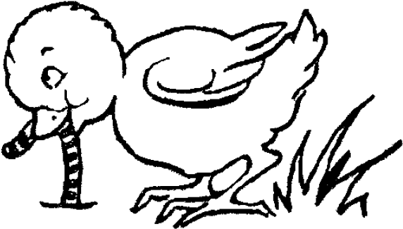 Chick Clipart Worm - Bird Eating Worm Clipart Black And White - Png Download (640x480), Png Download