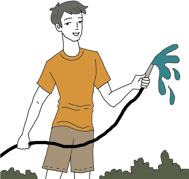 Garden Hose Dream Meaning Person Holding A Water Hose Clipart Full
