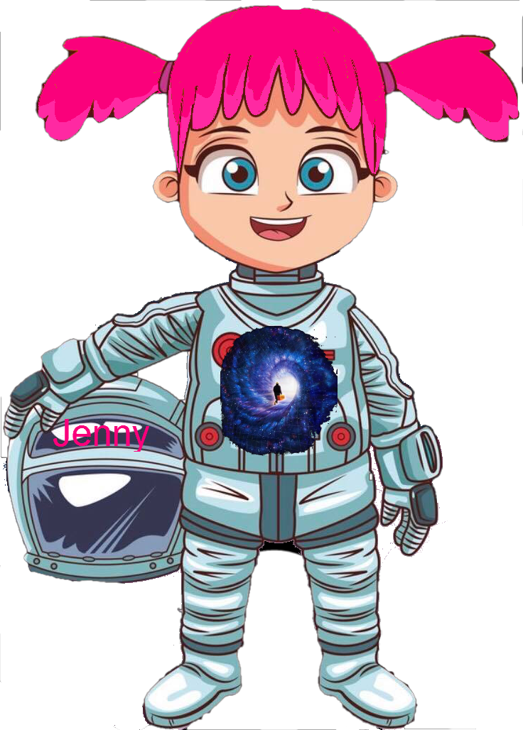 The Storyville Adventure - Astronaut Cartoon Girl Clipart (736x1028), Png Download