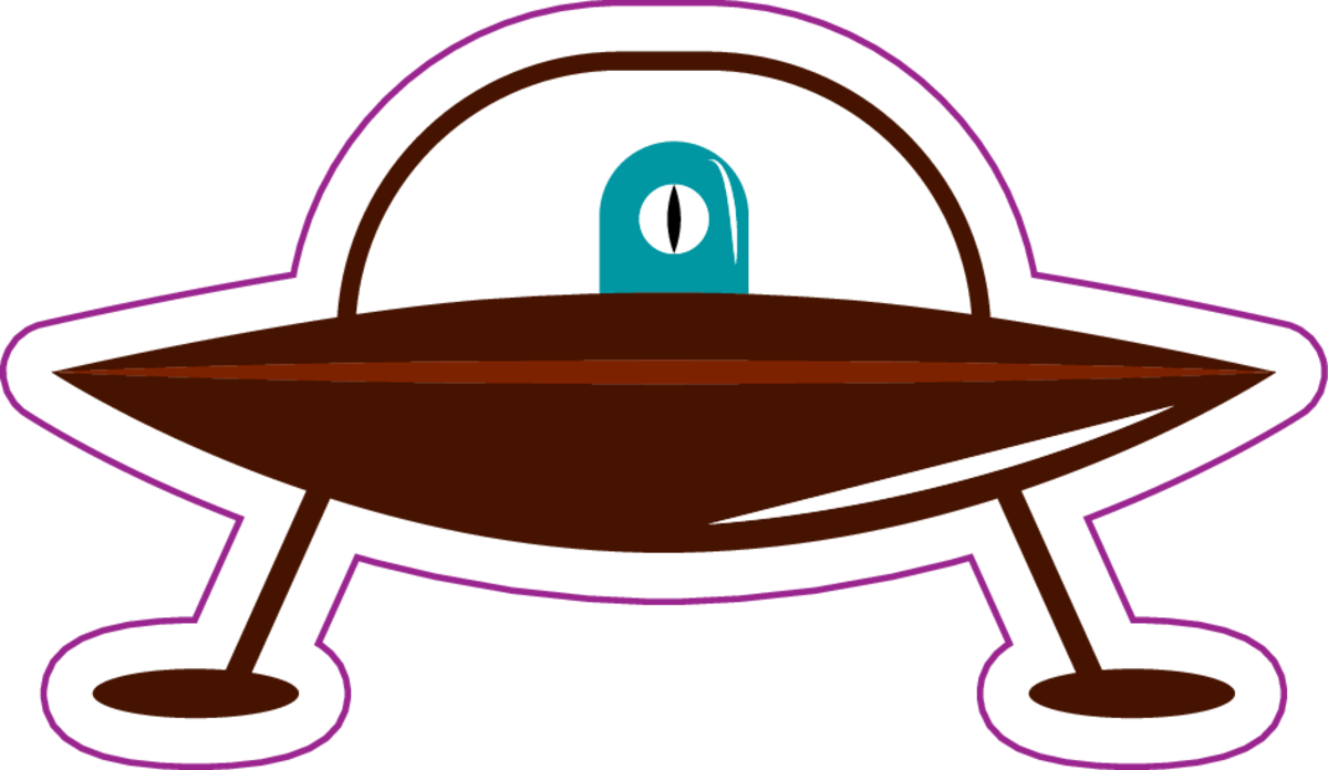 Flying Saucer Alien Sticker Clipart (1200x696), Png Download