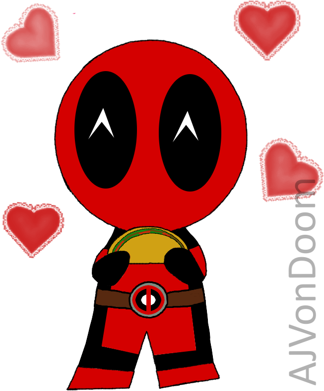 Deadpool Loves Tacos By Ajvondoom - Deadpool Love Png Clipart (653x786), Png Download