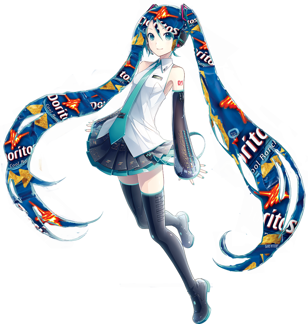 Hatsune Miku Doritos Hair Clipart (1035x1100), Png Download